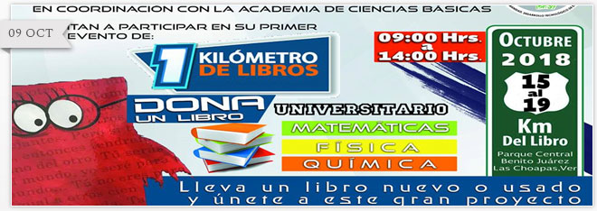 EL INSTITUTO TECNOLÓGICO SUPERIOR DE LAS CHOAPAS TE INVITA A SER PARTE DE: 1 KILOMETRO DE LIBROS