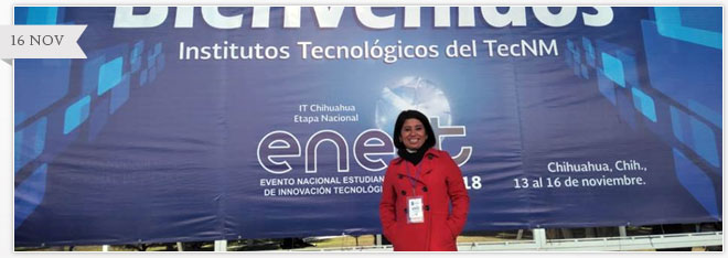 PARTICIPACIÓN DE INVESTIGADORA DEL ITSCH EN EL EVENTO NACIONAL ESTUDIANTIL DE INNOVACIÓN TECNOLÓGICA.